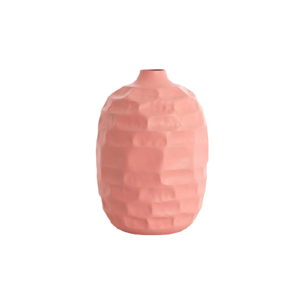 Modern Textured Pink Ceramic Vase
