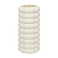 Modern White Ceramic Textured Vase - Contemporary Home Decor