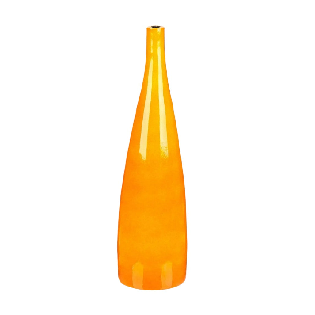 Elegant Tall Orange Ceramic Vase - Modern Home Decor Accent