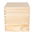 Solid Pine Wood Storage Box with Dovetail Joinery - Natural Finish