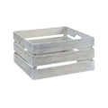 Wooden Storage Crate - Rustic Whitewashed Design, Versatile Organizing Solution