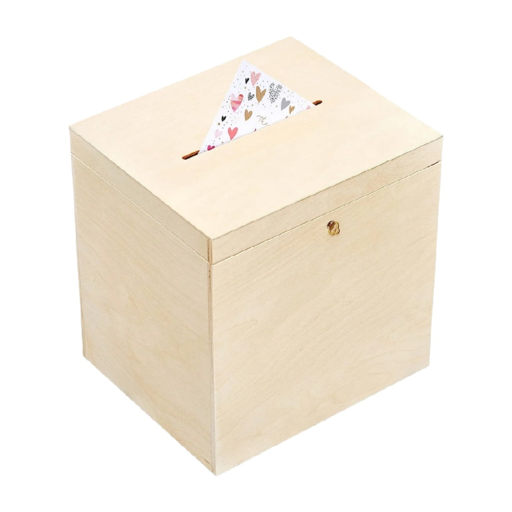 Wooden Ballot Box with Lock - Secure Voting and Donation Collection Box